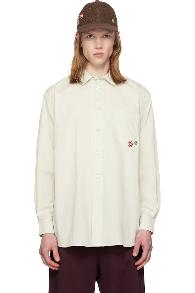 Silas — Off-White Overdyed Poplin Shirt