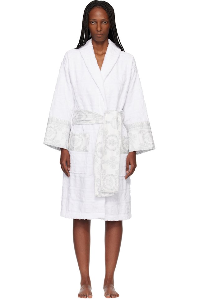Versace — White 'I Heart Baroque' Bathrobe