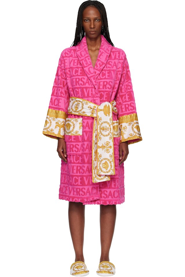 Versace — Pink 'I Heart Baroque' Bathrobe