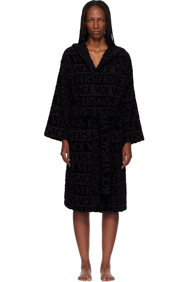 Versace — Black 'Versace Allover' Bathrobe