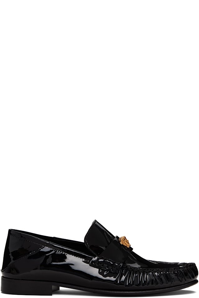 Versace — Black Calf Leather Loafers