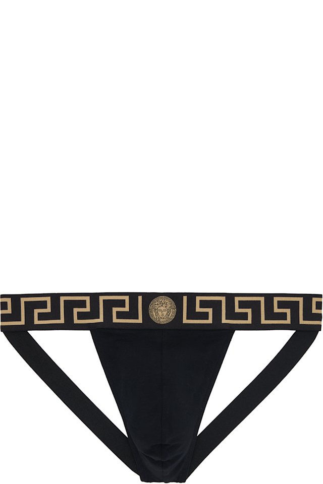 Versace — Black Cotton-Jersey Jockstrap