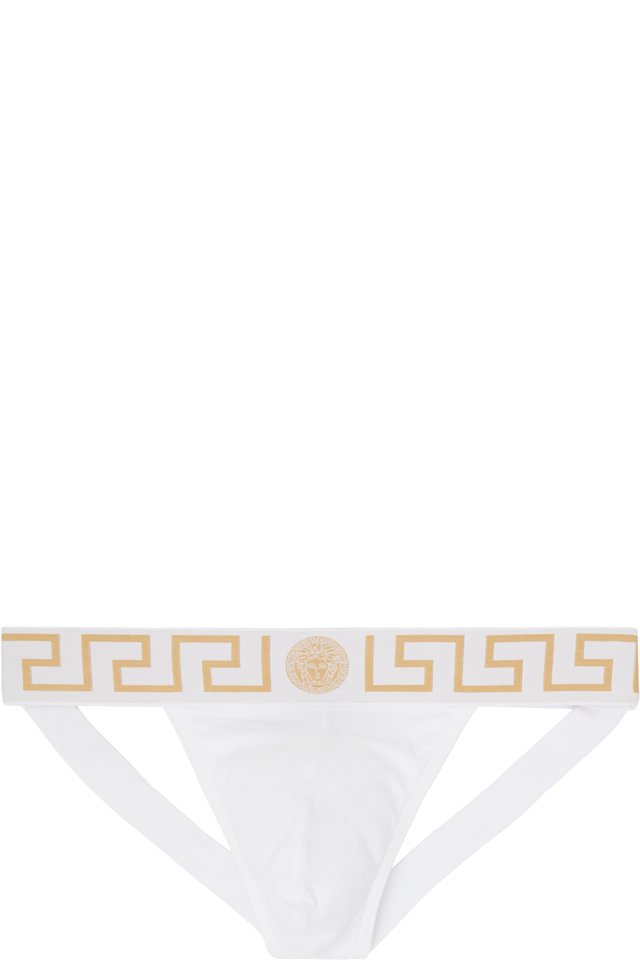 Versace — White Cotton-Jersey Jockstrap