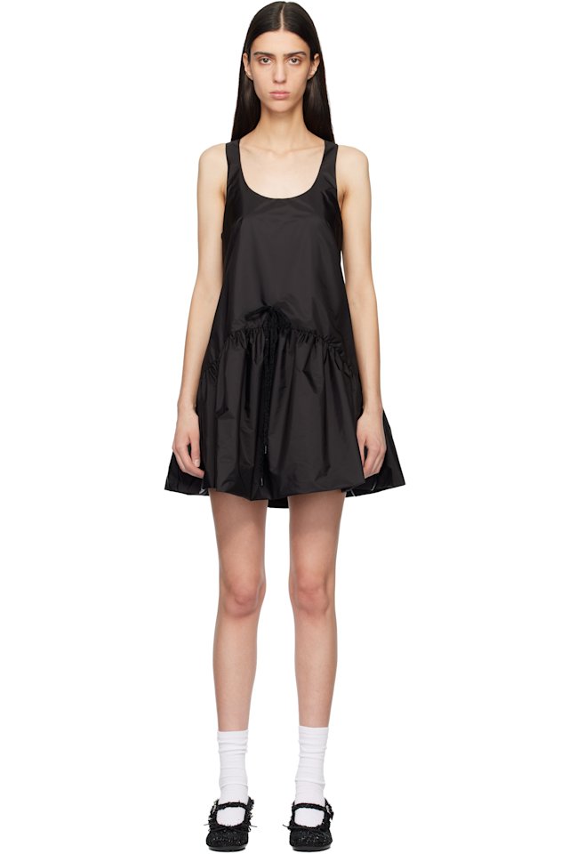 Simone Rocha — Black Tapered Back Peplum Minidress