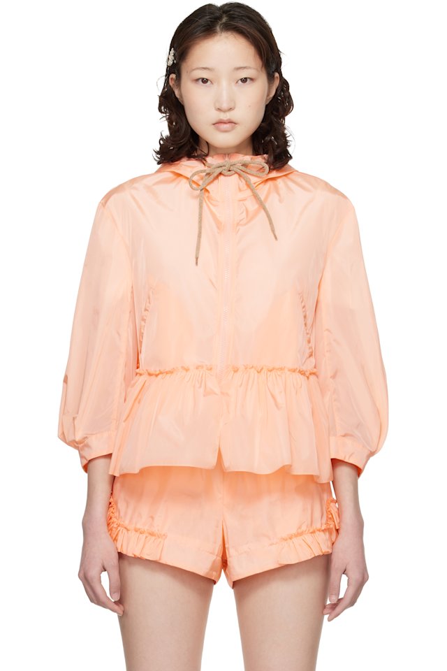 Simone Rocha — Orange Ruffle Frill Peplum Jacket