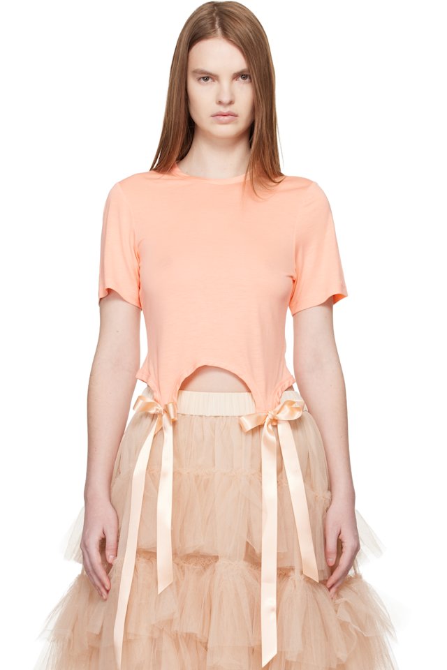 Simone Rocha — Pink Bow Tail Easy T-shirt