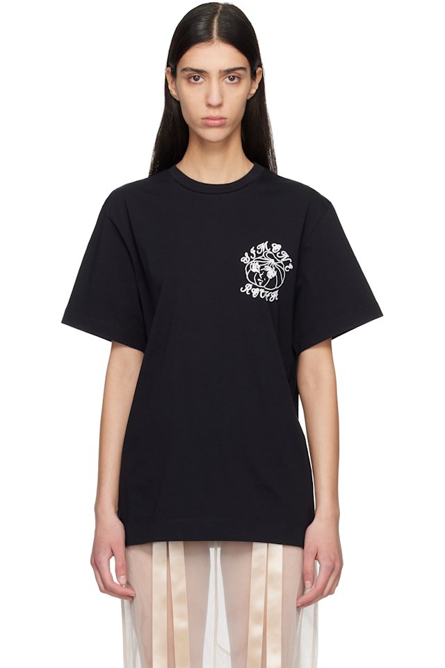 Simone Rocha — Black Dim Sum Logo Print T-shirt
