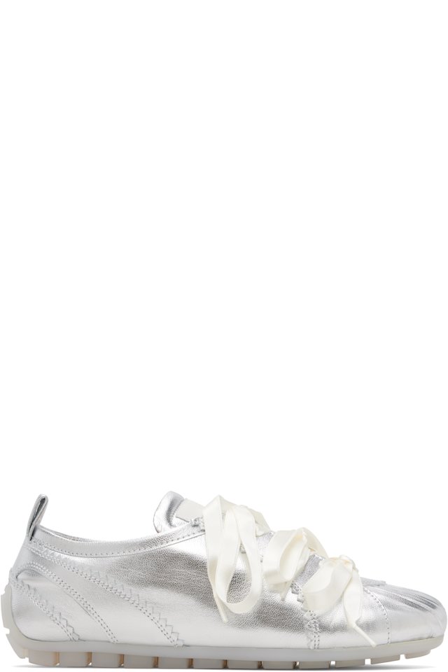 Simone Rocha — Silver Ballerina Grip Sneakers