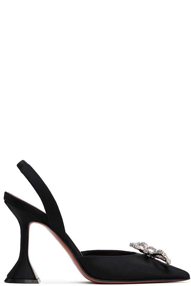 Amina Muaddi — Black Rosie Sling Heels