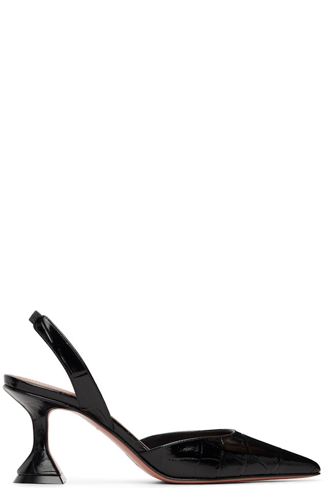 Amina Muaddi — Black Holli Sling 70 Heels