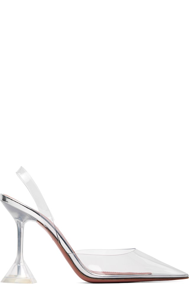 Amina Muaddi — Transparent Holli Glass Sling 95 Heels