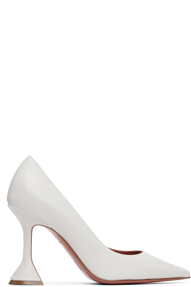 Amina Muaddi — White Ami 95 Heels