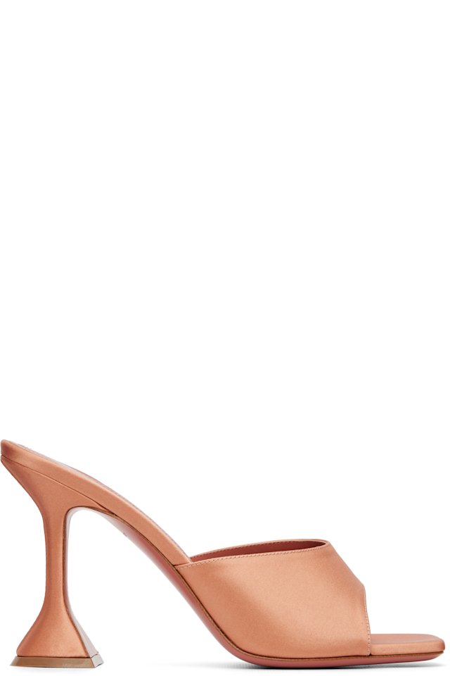 Amina Muaddi — Pink Lupita Slipper 95 Heeled Sandals