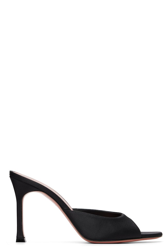 Amina Muaddi — Black Alexa Slipper 95 Heeled Sandals