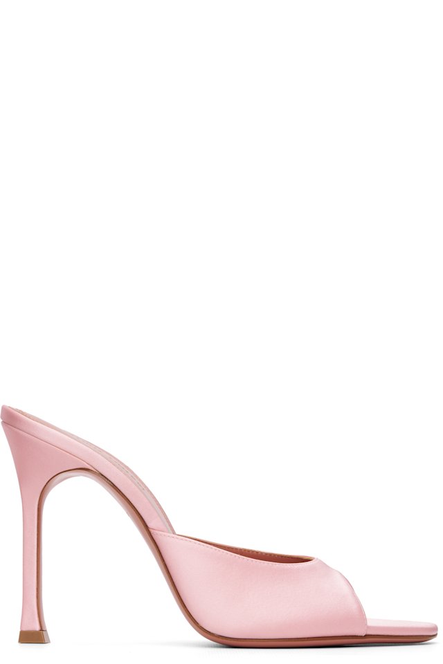 Amina Muaddi — Pink Alexa Slipper 105 Heeled Sandals