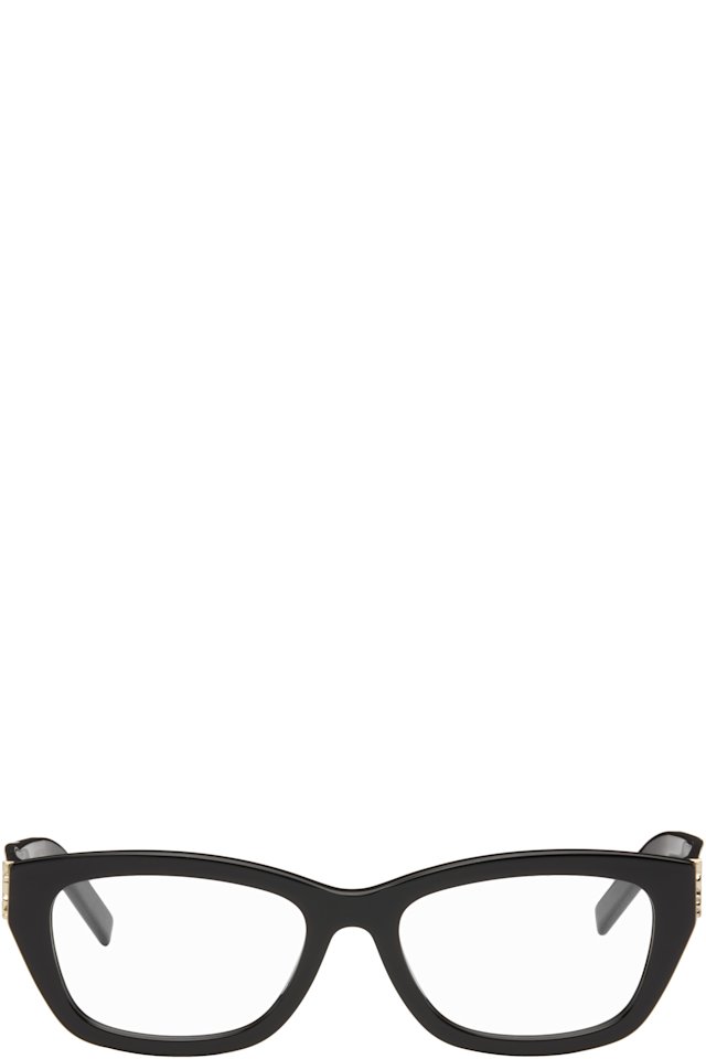 Saint Laurent — Black SL M153 Medium Monogram Hinge Glasses