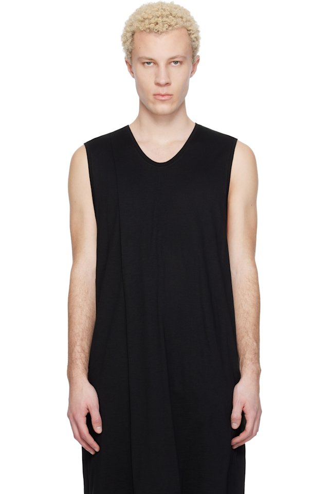 Julius — Black Tuck Flare Vest T-shirt