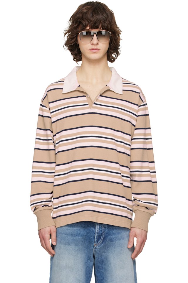 Sanderlak — Tan & Pink Rugby Polo