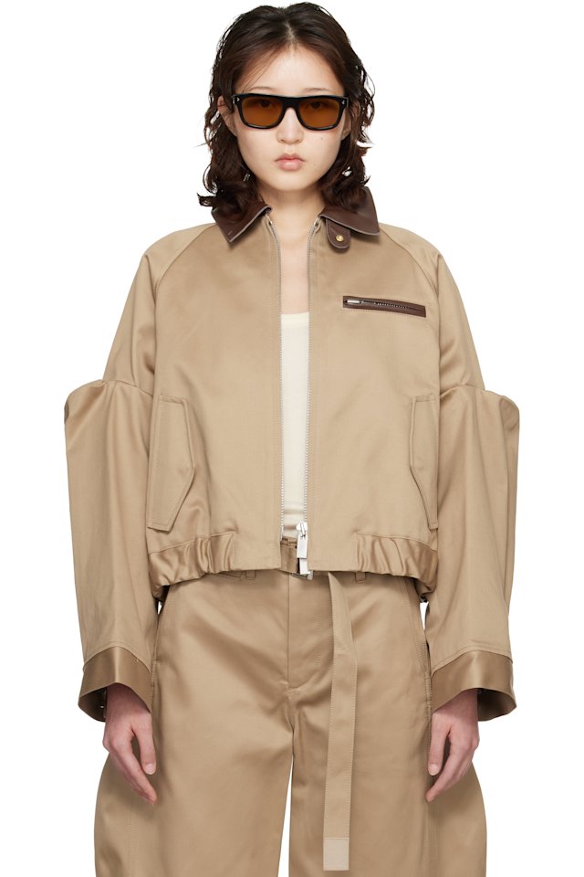 sacai — Beige Cotton Chino Jacket