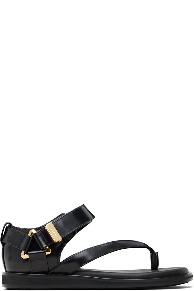 sacai — Black Belted Flip Flop Sandals