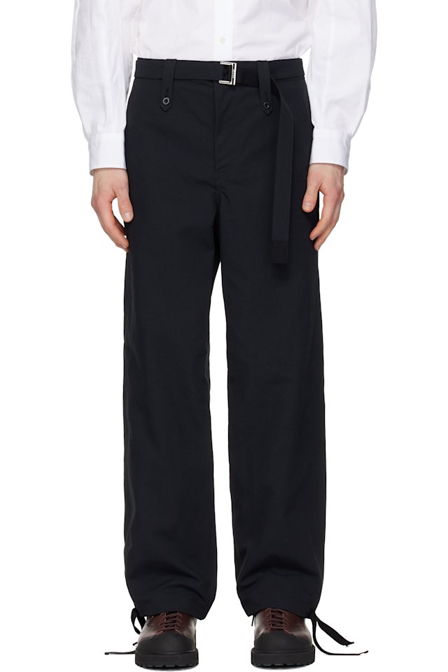 sacai — Black Weathercloth Trousers