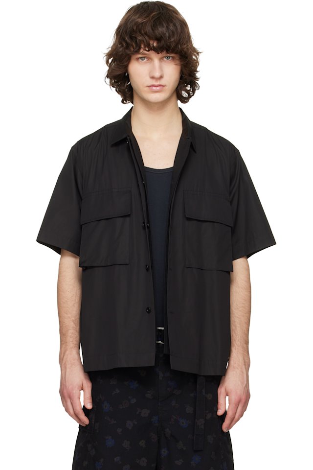 sacai — Black Poplin Shirt