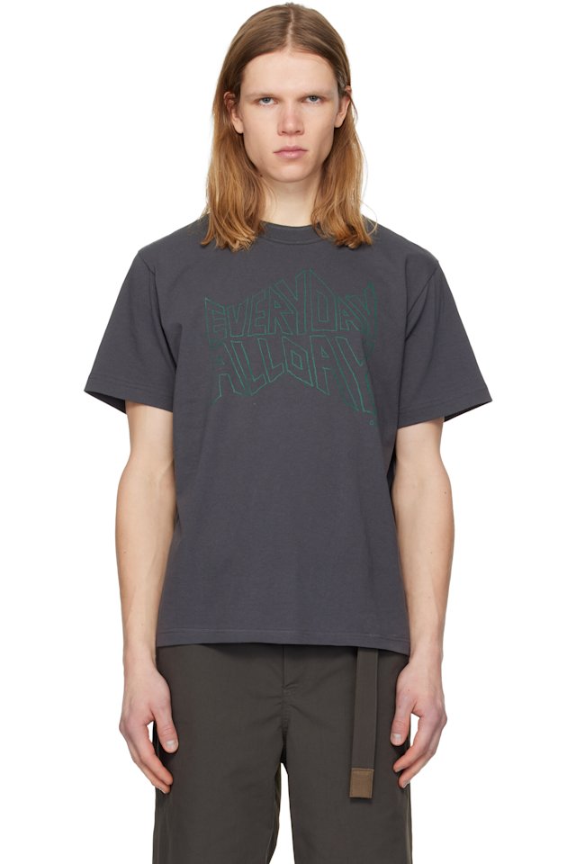sacai — Gray 'geoff sacai' Print T-shirt