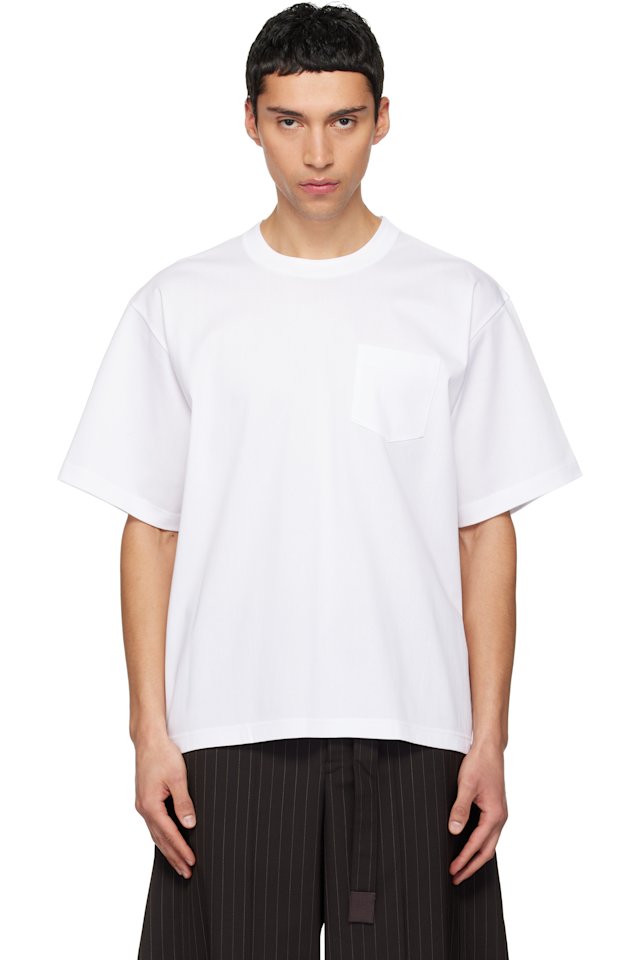 sacai — White Cotton Jersey T-shirt