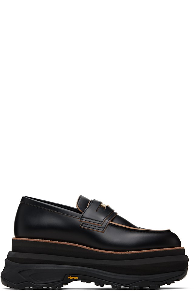 sacai — Black Platform Loafers