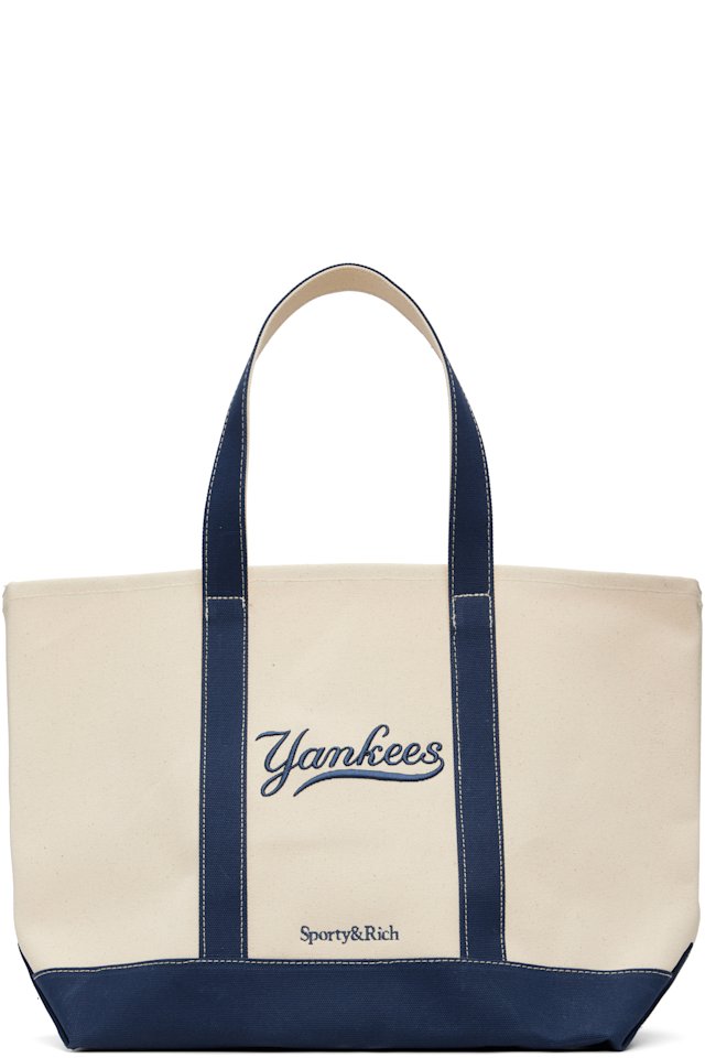 Sporty & Rich — Navy & Off-White '47 Edition Yankees Curve Tote