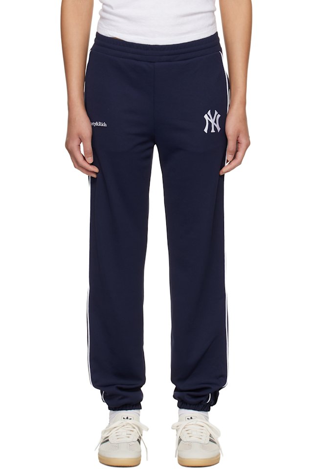 Sporty & Rich — Navy Heritage Yankees Serif 90S Elio Lounge Pants