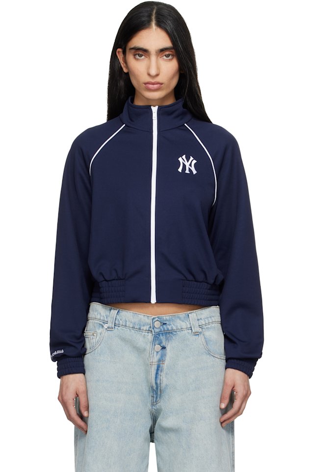 Sporty & Rich — Navy '47 Edition Heritage Yankees Serif Retro Track Jacket