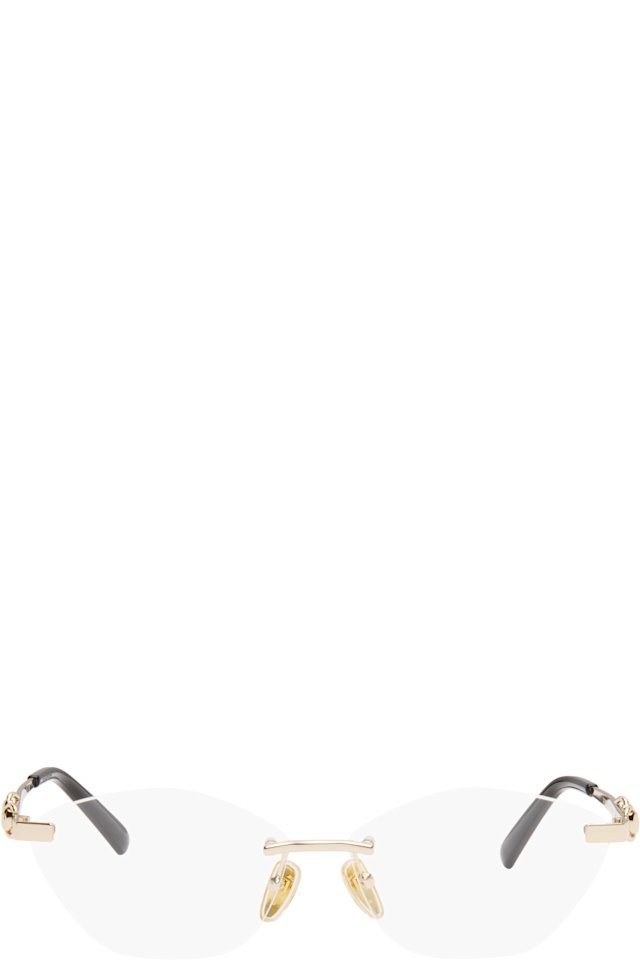 Gucci — Gold Cat-Eye Optical Glasses