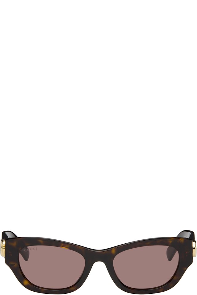 Gucci — Brown Low Nose Bridge Fit Sunglasses
