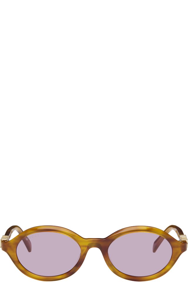 Gucci — Brown Round Frame Sunglasses