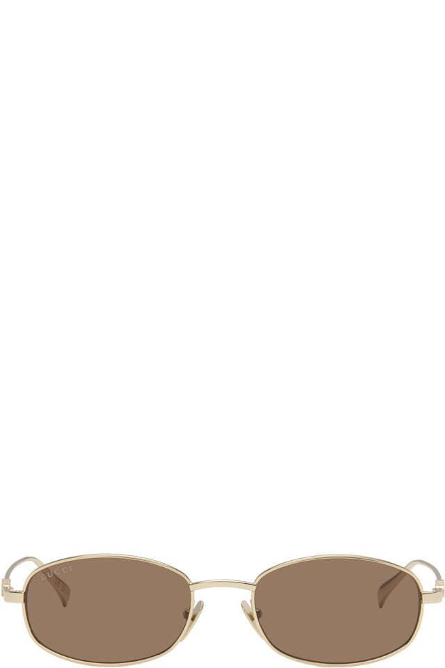 Gucci — Gold Oval Frame Sunglasses