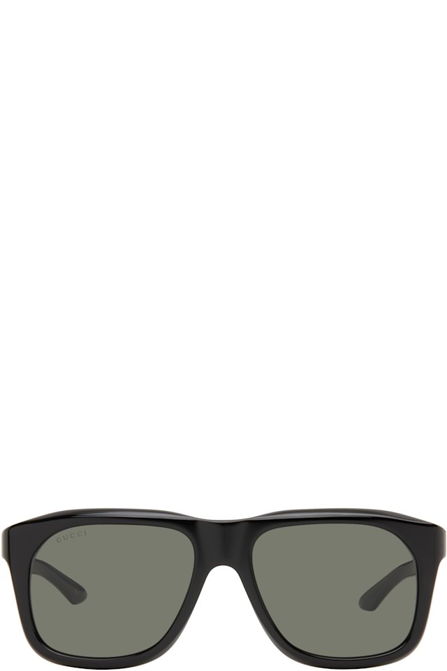 Gucci — Black Institutional Logo Sunglasses