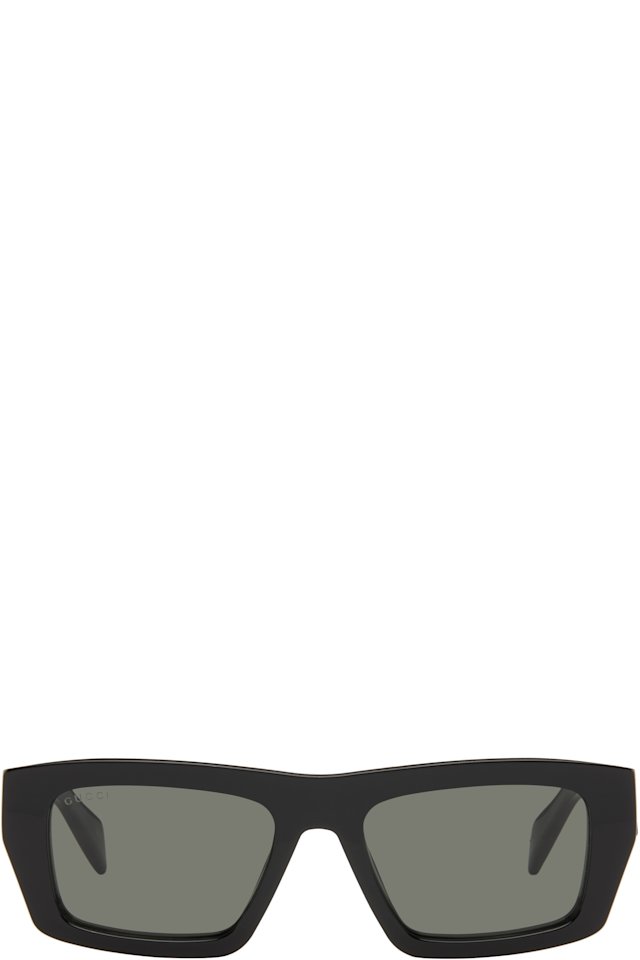 Gucci — Black Institutional Logo Sunglasses