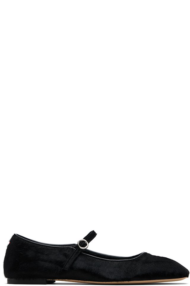 Aeyde — Black Uma Ponyhair Mary-Jane Ballerina Flats