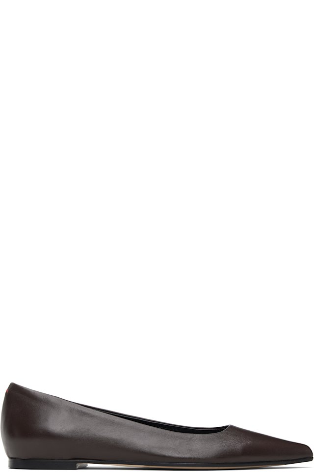 Aeyde — Brown Cassy Pointed-Toe Ballerina Flats