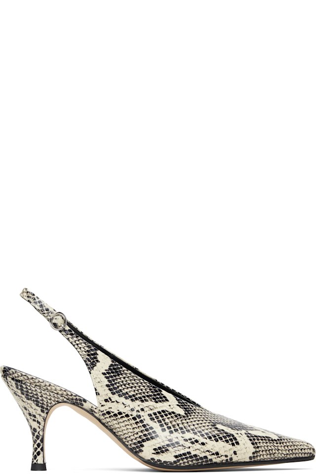 Aeyde — Off-White & Black Carla Heels