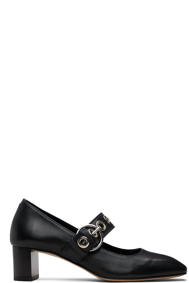 Aeyde — Black Lina Eyelet Heels