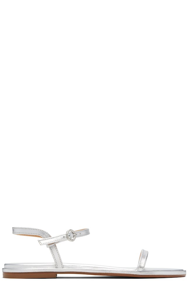 Aeyde — Silver Nettie Leather Sandals