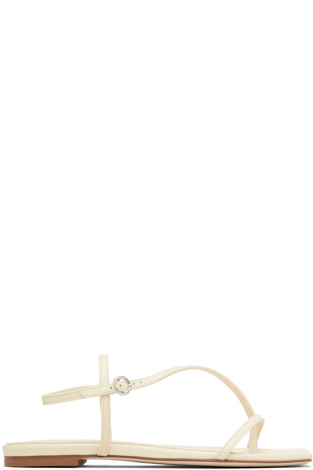 Aeyde — Off-White Ella Square-Toe Sandals