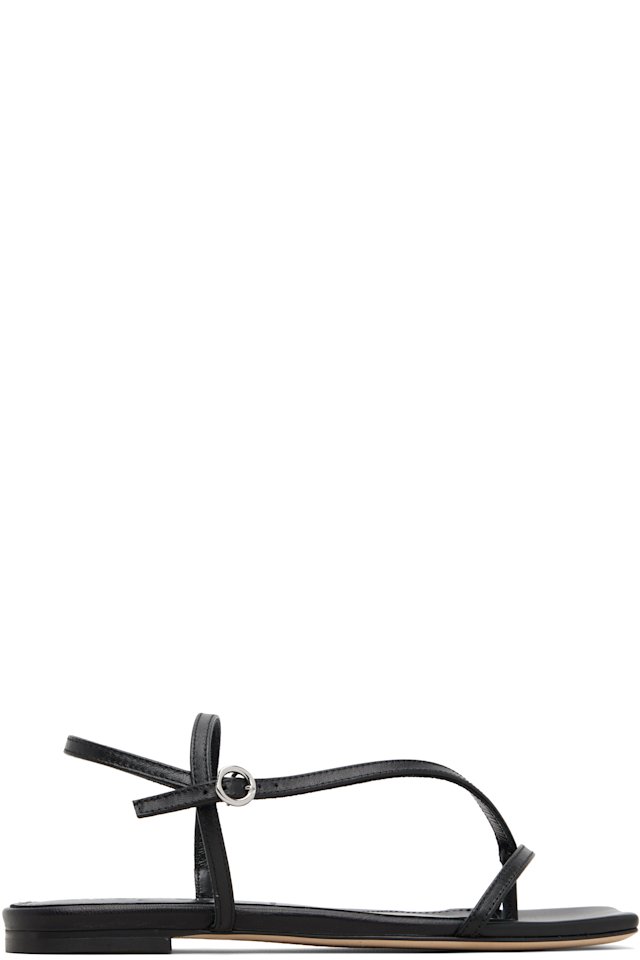 Aeyde — Black Ella Square-Toe Sandals