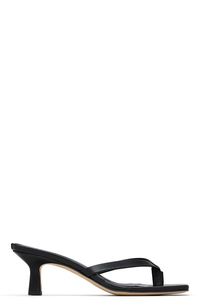 Aeyde — Black Wilma Square-Toe Heeled Sandals