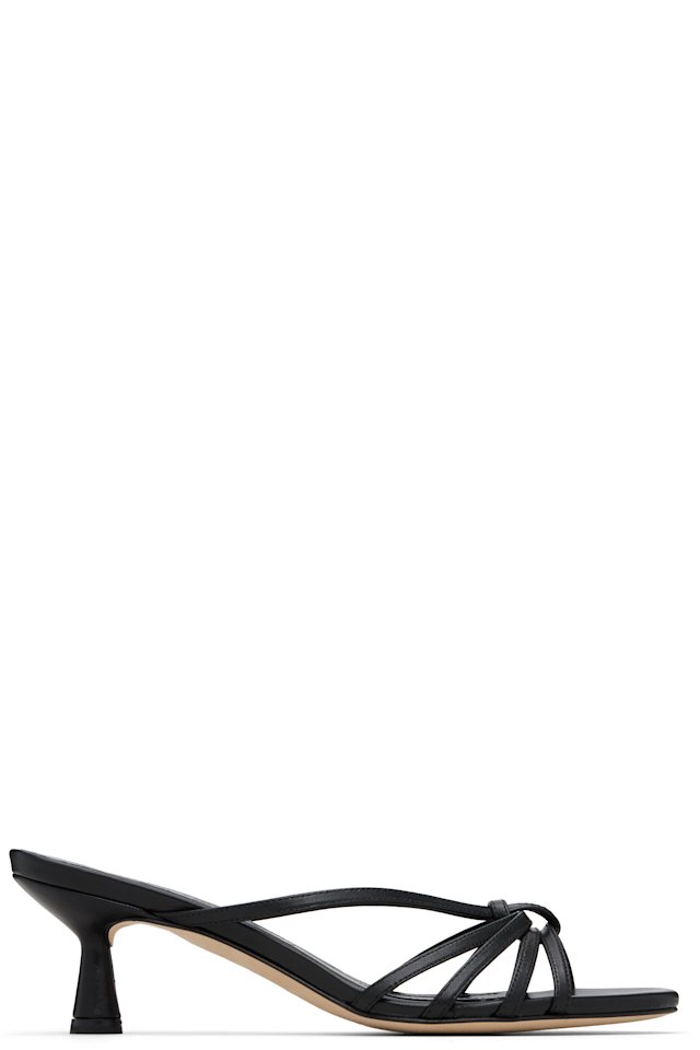Aeyde — Black Abby Leather Heeled Sandals