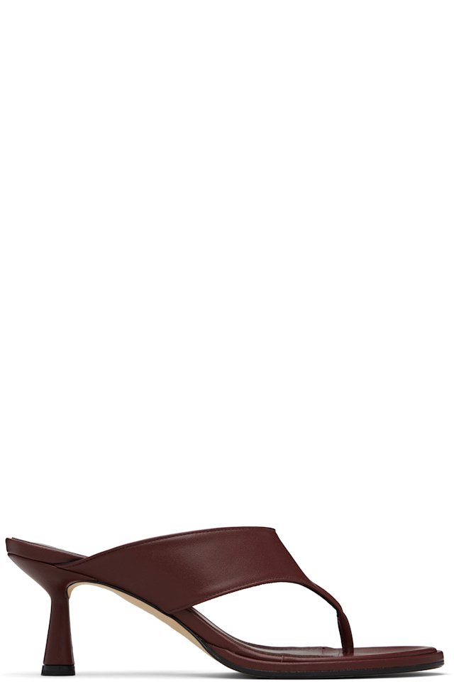 Aeyde — Burgundy Olenna Thong Heeled Sandals