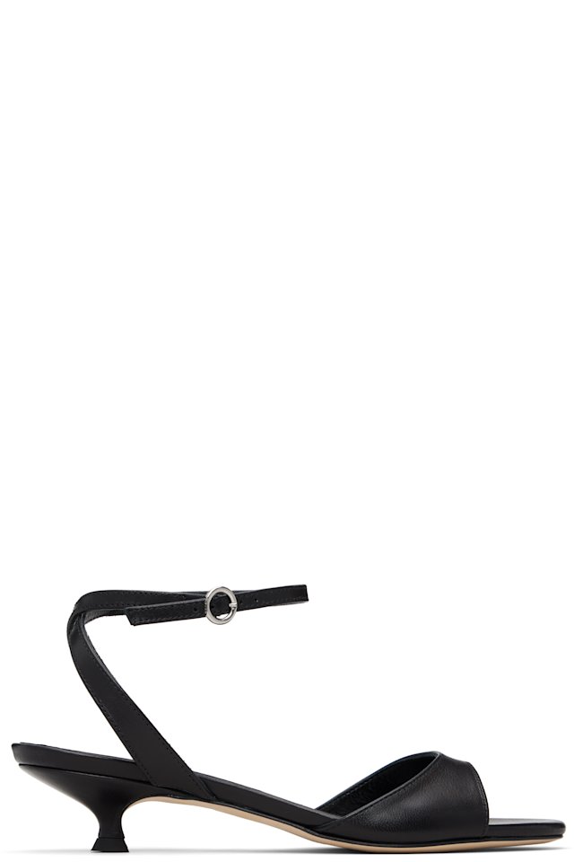 Aeyde — Black Zelia Kitten-Heel Sandals