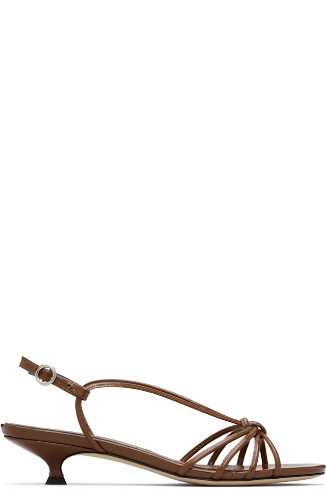 Aeyde — Brown Amara Patent Leather Heeled Sandals